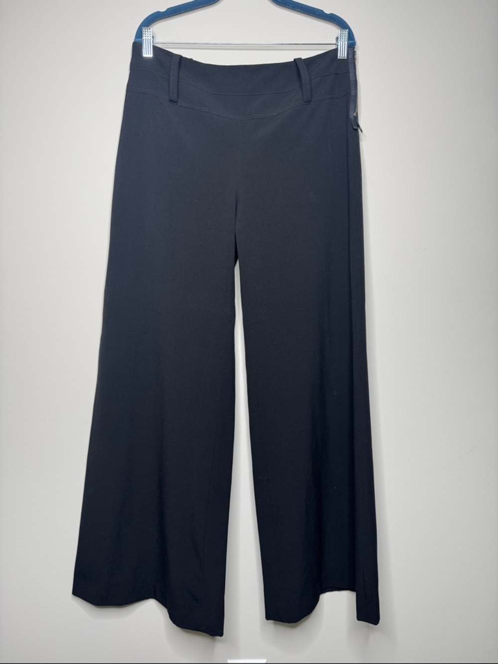 People Like Frank Black Wide-Leg Stretch Trousers Academia Goth Business Size 31